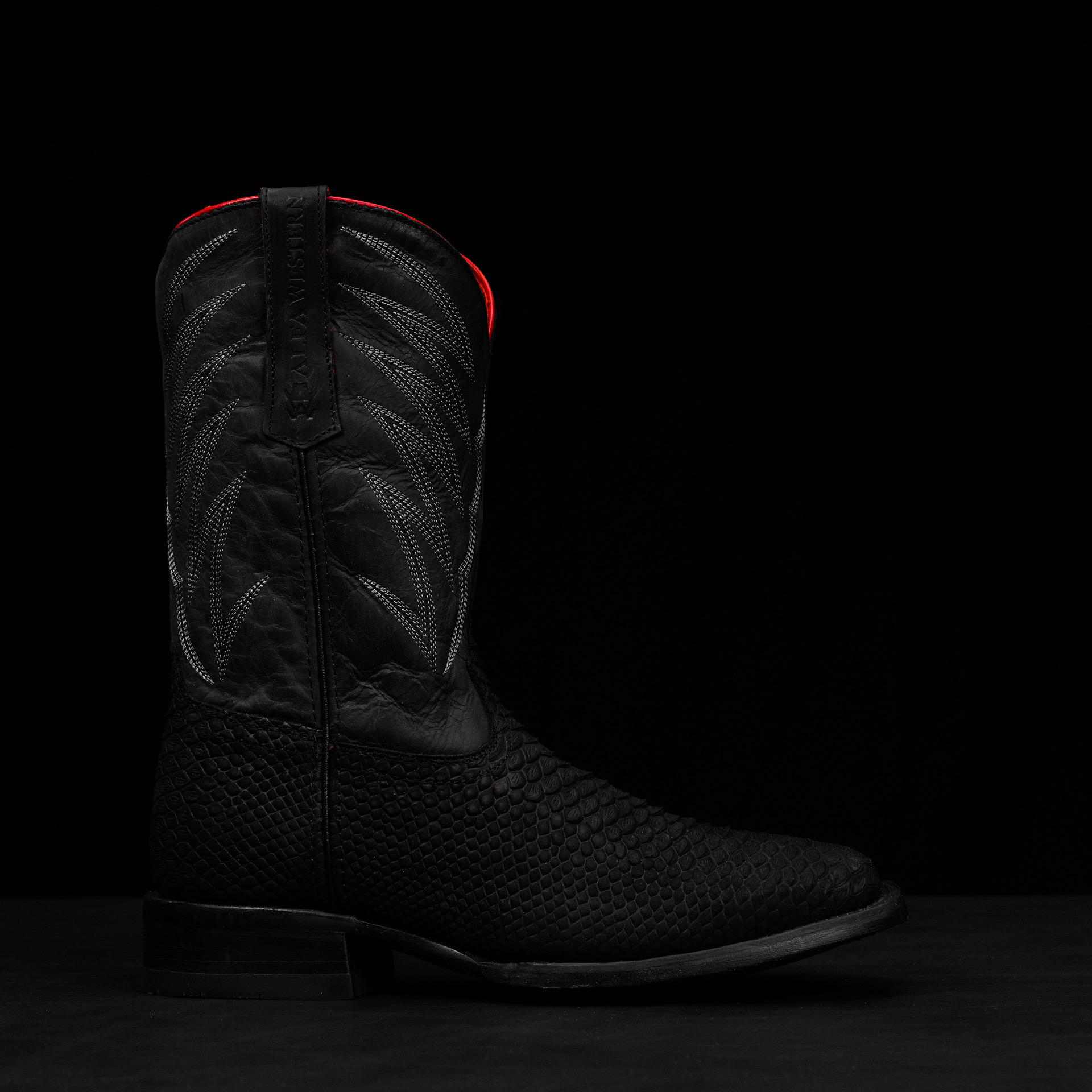 Matte Black Python – Heritage Square Toe - Image 2