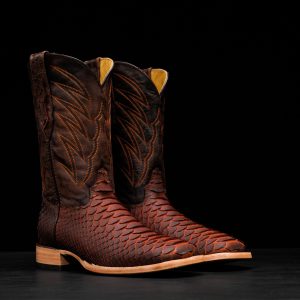 Matte Cognac Python – Square Toe