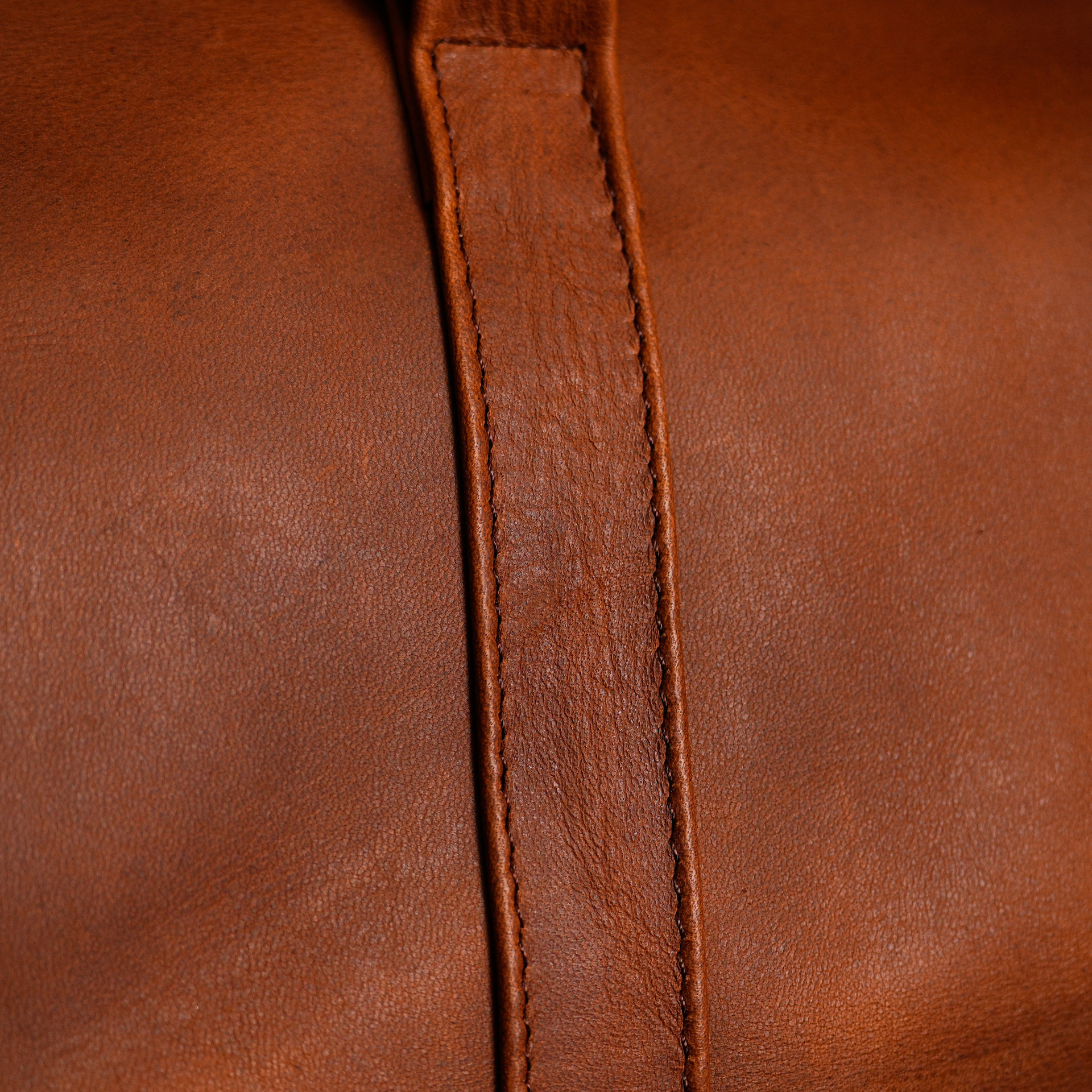 Tan Brown Leather Duffel Bag - Image 4