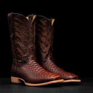 Matte Cognac Python – Square Toe