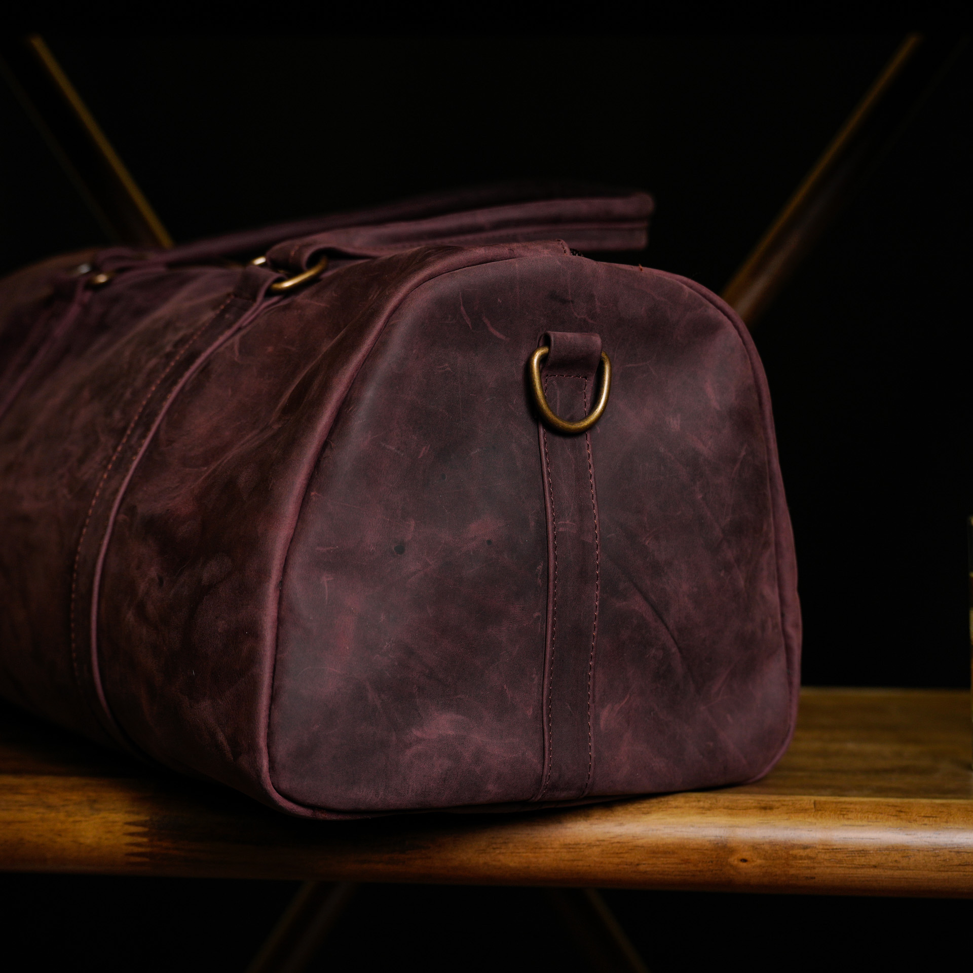 Brown Leather Duffel Bag - Image 3
