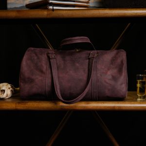 Burgundy Leather Duffel Bag