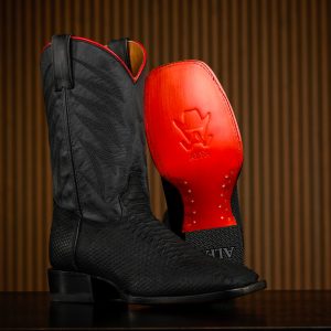 Matte Black Python – Square Toe