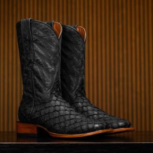 Matte Black Baby Pirarucu – Square Toe