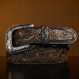 "Viper" Brown Hand Tooled Belt