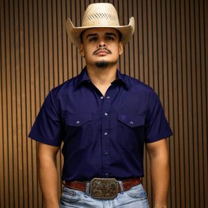 The Stockman Midnight Rodeo Short Sleeve Pearl Snap Button Up Shirt
