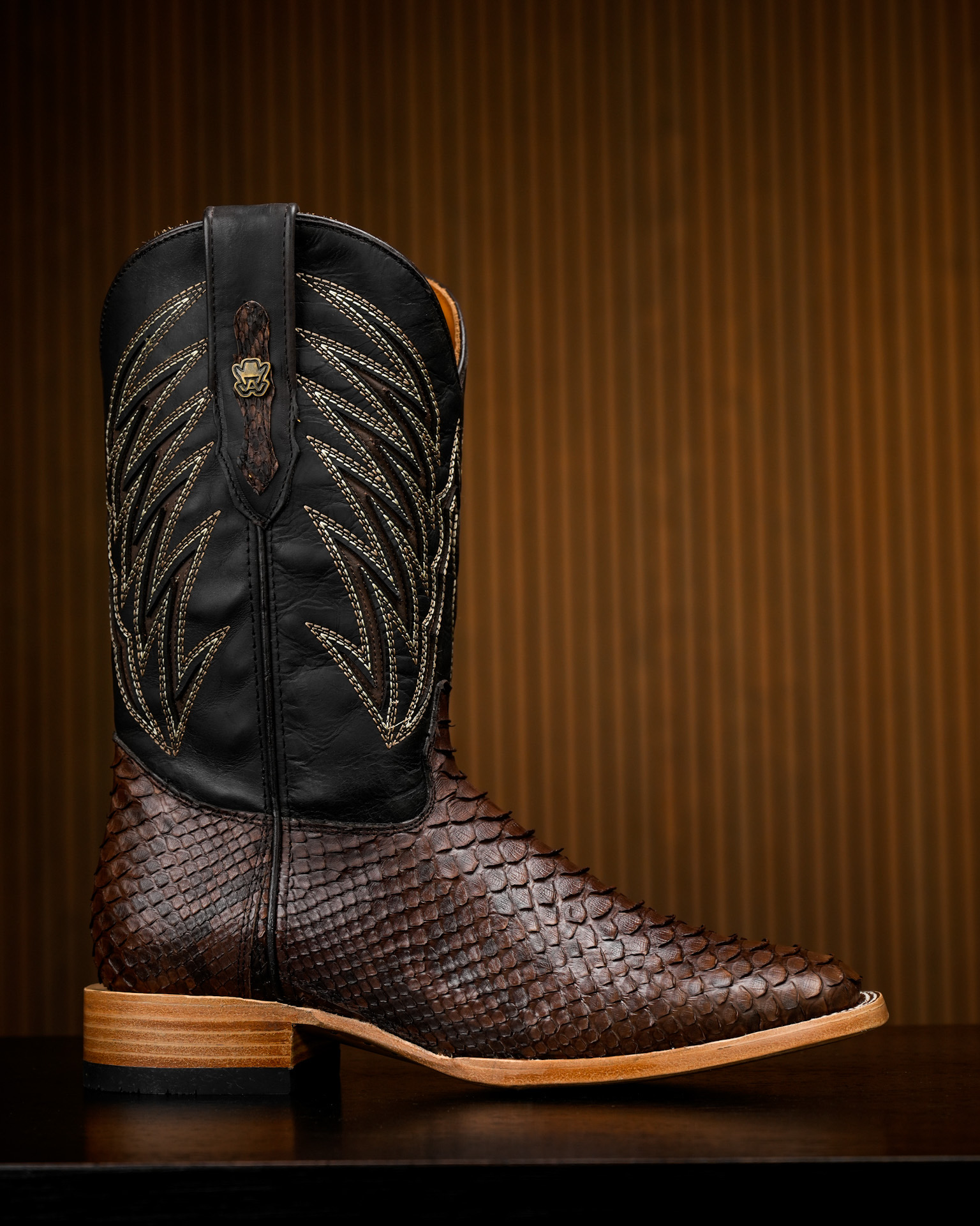 AUTHENTIC Brown Python – Arena Square Toe - Image 2