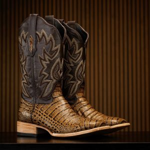 Honey Caiman Belly - Square Toe