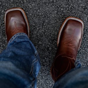Brown Cowhide – Square Toe