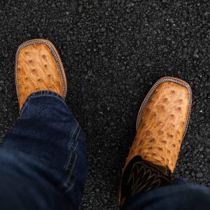 AUTHENTIC Honey Ostrich – Arena Square Toe
