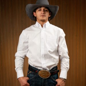 White Solid Long Sleeve Button Up Shirt