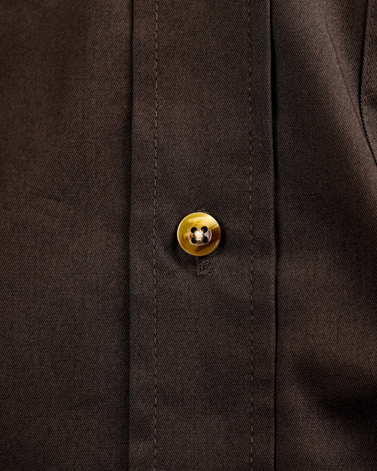Brown Solid Long Sleeve Button Up Shirt - Image 5