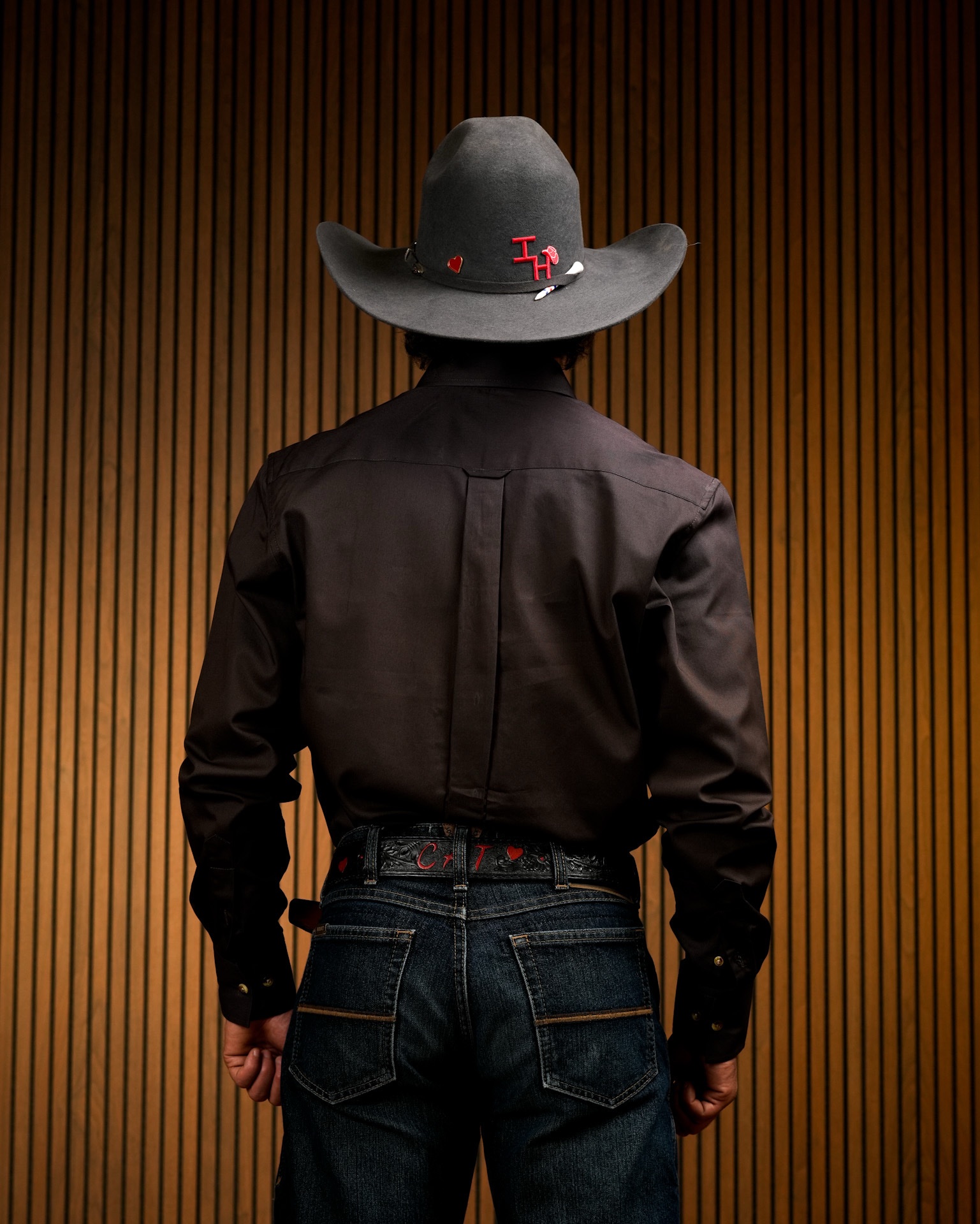 Brown Solid Long Sleeve Button Up Shirt - Image 3