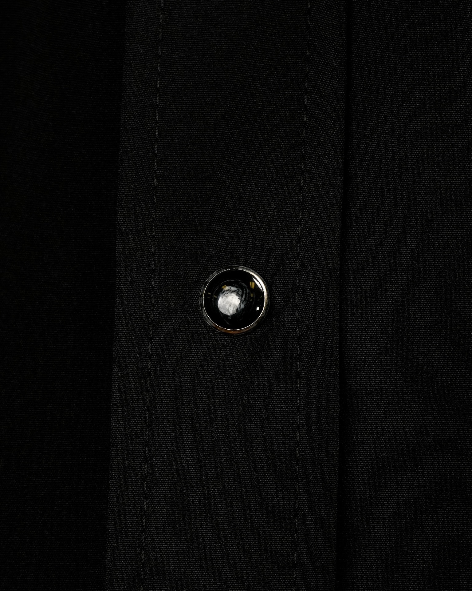 Black Solid Short Sleeve Pearl Snap Button Up Shirt - Image 5