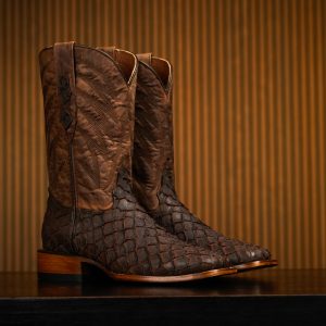 Matte Chocolate Brown Baby Pirarucu – Square Toe