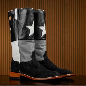 Black Roughout - Square Toe