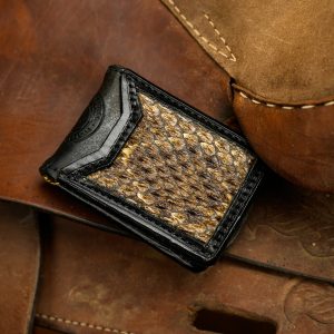 Genuine Rattle Snake Skin Money Clip Wallet – Natural