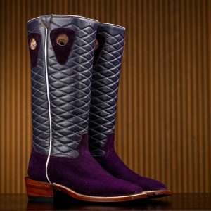 Purple Roughout - Square Toe