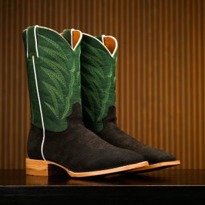 Dark Brown Roughout – Square Toe
