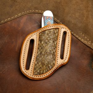 Genuine Rattlesnake Skin Leather Knife Sheath-Natural
